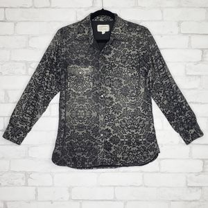 Current/Elliott The Perfect Shirt Black Lace sz 2